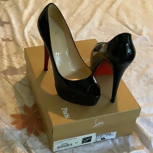 Christian Louboutin Shoes - Black Altadama 140 mm Open Toe Pumps